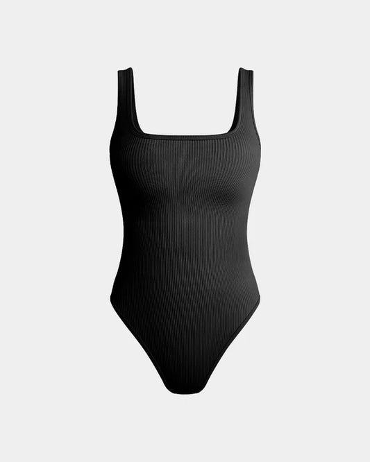 Ribbed Square Neck Bodysuit