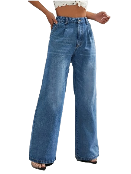 Damen-Hosen Blue Wide Jeans